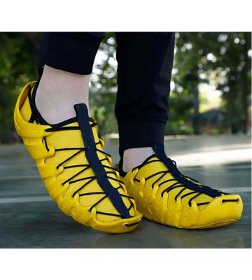 Yellow Mesh, with stylish lace design shoes for Mens